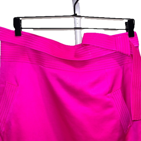OSCAR DE LA RENTA Skirt Bright Pink Size 16 Wool Silk Belted Pencil Office NWT - Picture 4 of 15